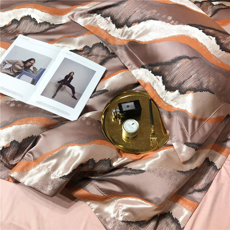 New Luxury Black Gold Yarn-dyed Jacquard Egyptian Cotton Bedding
