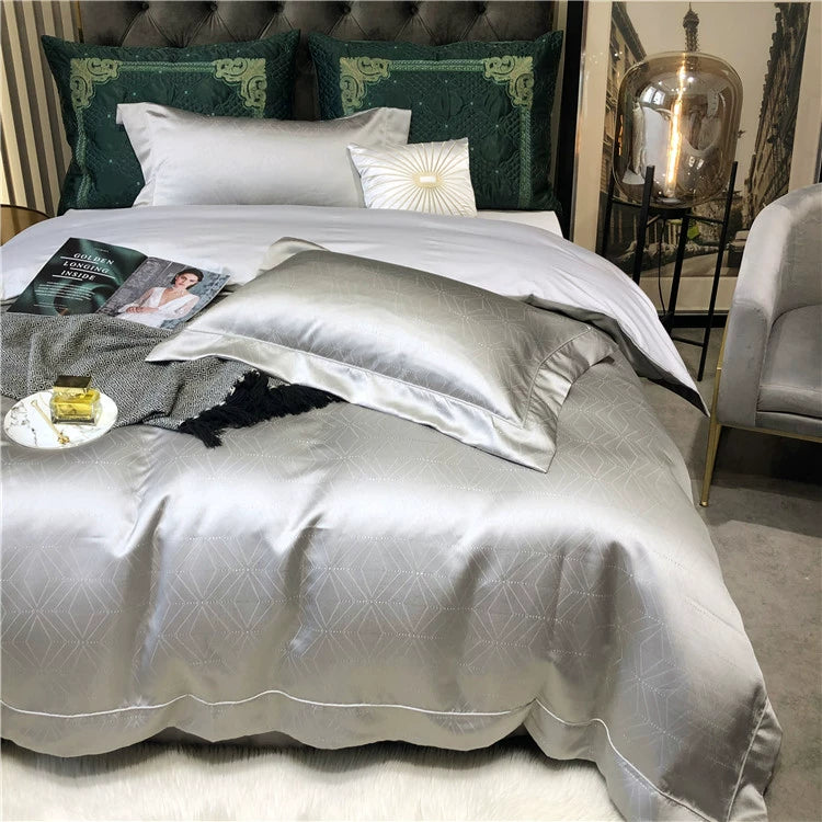 New Luxury Black Gold Yarn-dyed Jacquard Egyptian Cotton Bedding