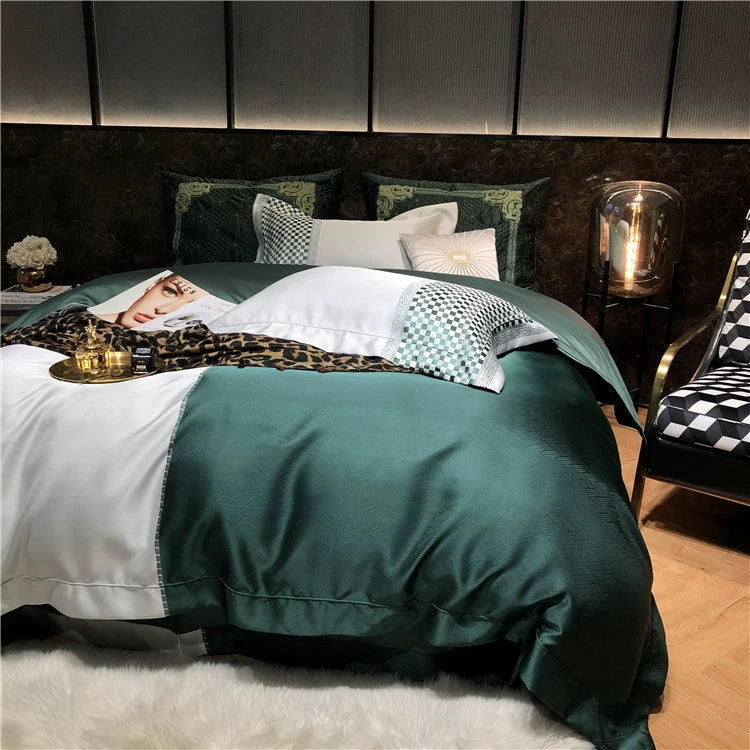 New Luxury Black Gold Yarn-dyed Jacquard Egyptian Cotton Bedding