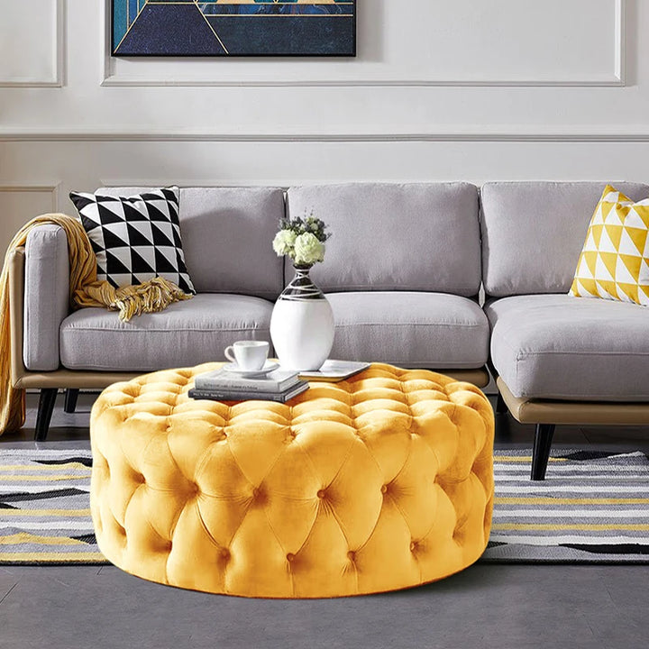 Luxury. Relaxing, Velvet, Giant, Low Stool