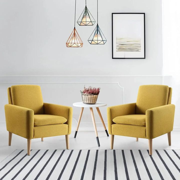 Set of 2 Accent Chairs Living Room Modern Comfy