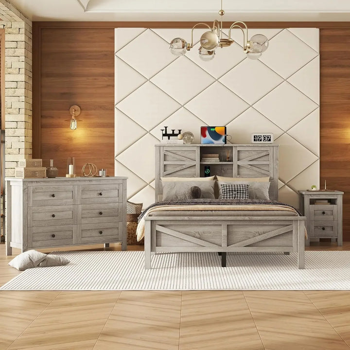 Nordic 3 Piece Farmhouse Bedroom Set