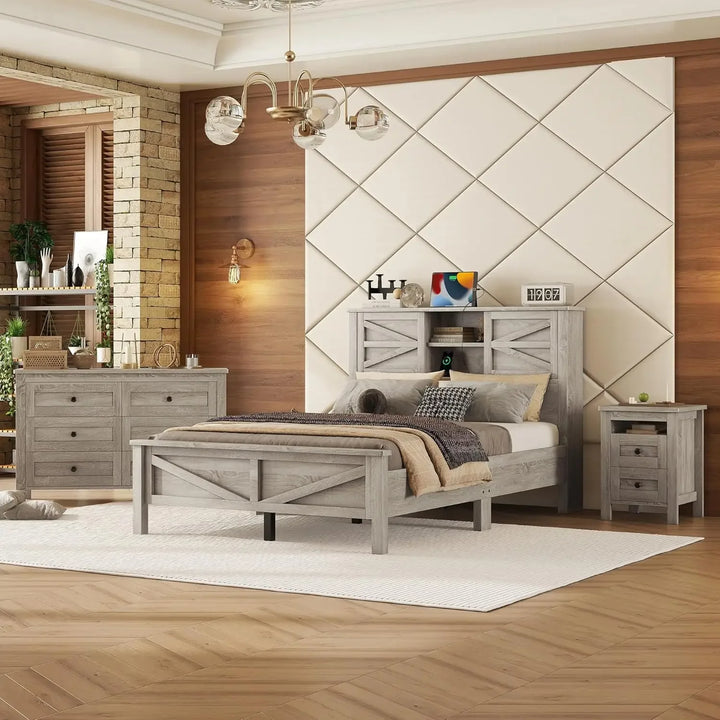 Nordic 3 Piece Farmhouse Bedroom Set