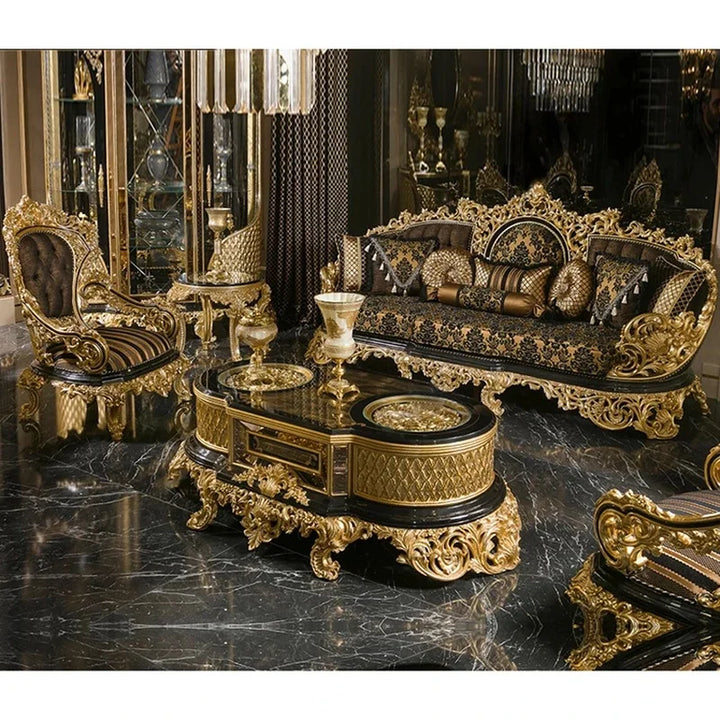 Antique Baroque Style Luxury Sofa Set for Living Room