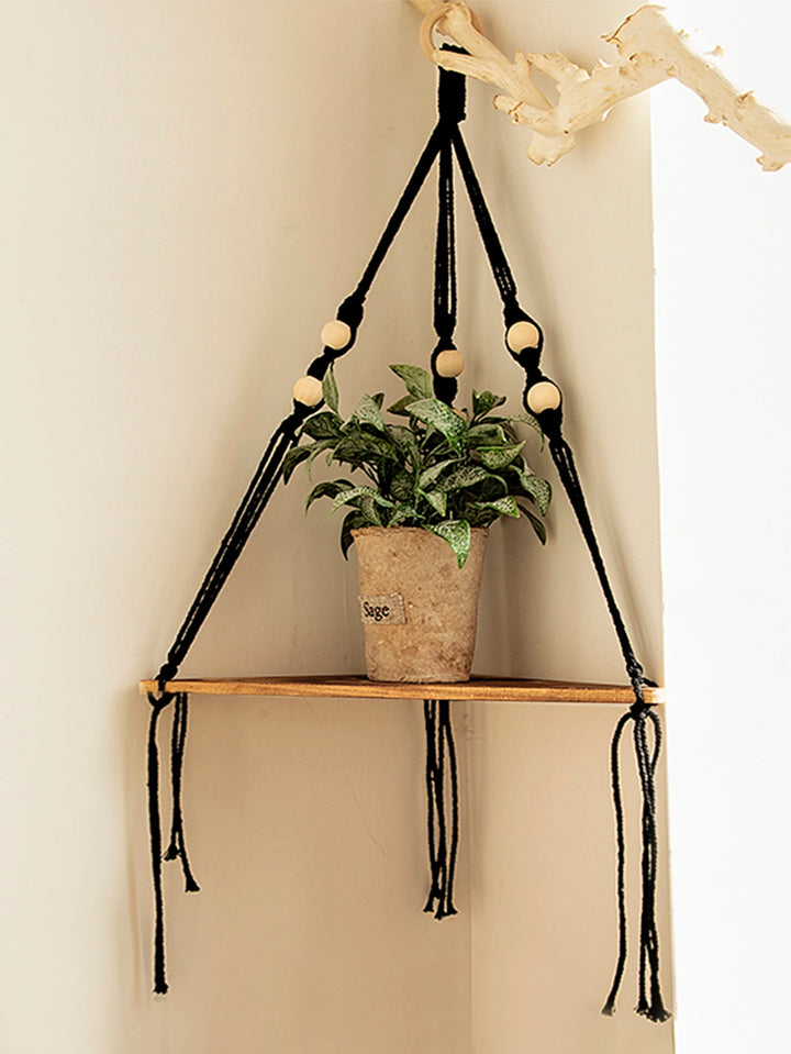 Macrame Floating Wall Shelf Organizer Boho Room Nordic