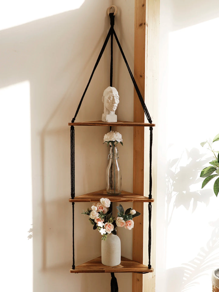Macrame Floating Wall Shelf Organizer Boho Room Nordic