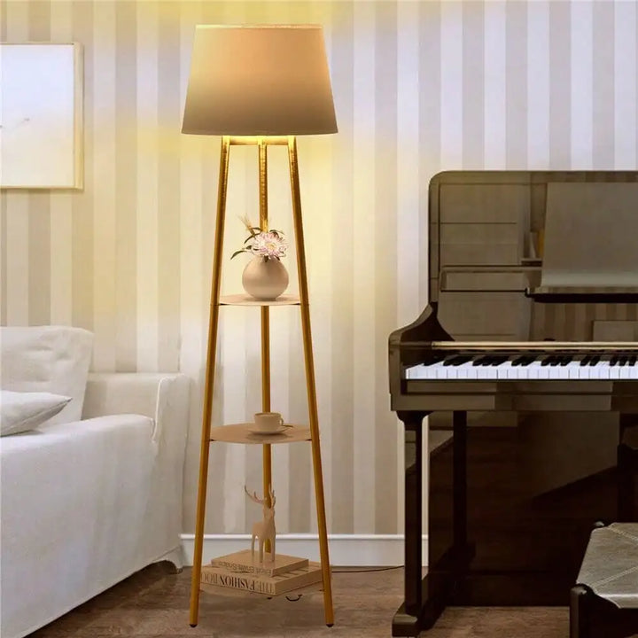 Modern Shelf Floor Lamp With 3 Levels Shelf with Remote Control