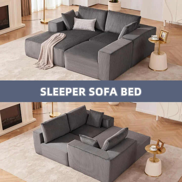 108 Inch Modular Sectional Sofa, Cloud Shape Sectional Sofa with Deep Seat